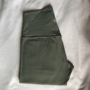 Lululemon Align Crops: Fatigue Green Sz 6
